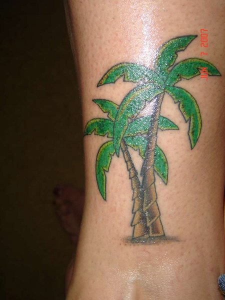 Palm Trees Tattoo On Ankle