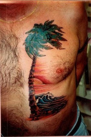 Palm Tree Tattoo On Chest