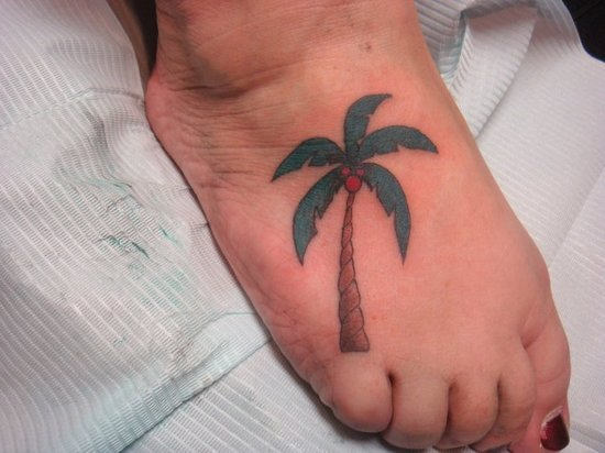 Palm Tree Tattoo on Foot