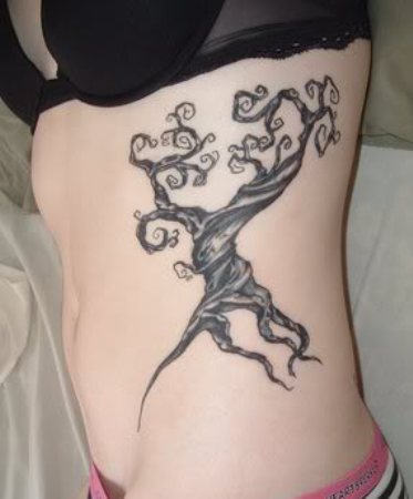 Tree Tattoo On Rib