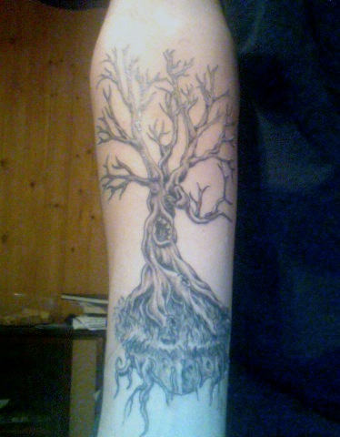 Dry Tree Tattoo On Arm