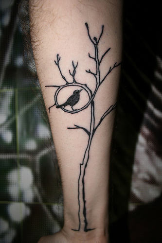 Dry Tree Tattoo On Arm
