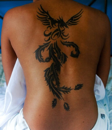 Phoenix Tattoo On Back