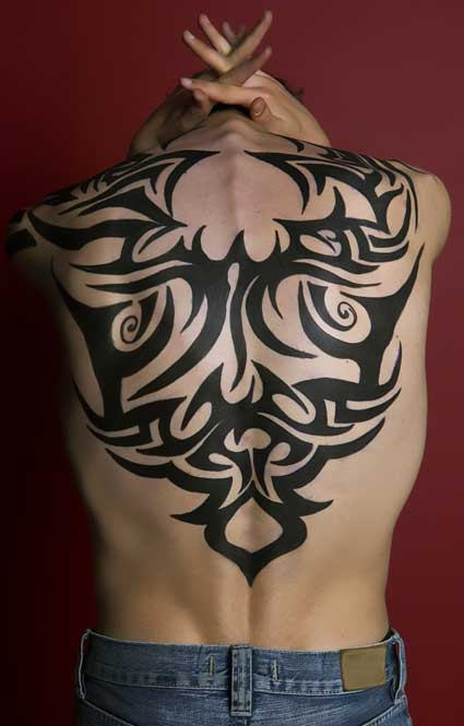 Fantastic Tribal Tattoo On Back