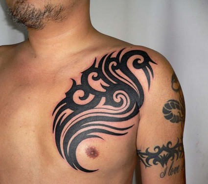 Winsome Black Tribal Tattoo