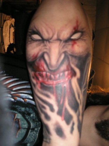 Frightening Vampire Tattoo