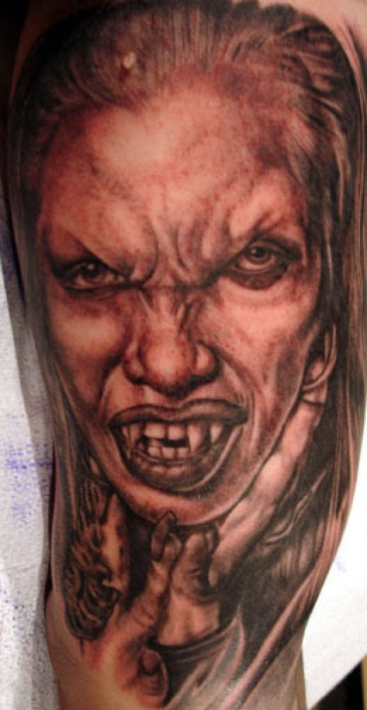 Creepy Vampire Tattoo