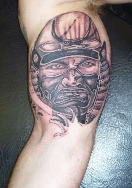 Awesome Warrior Tattoo On Arm