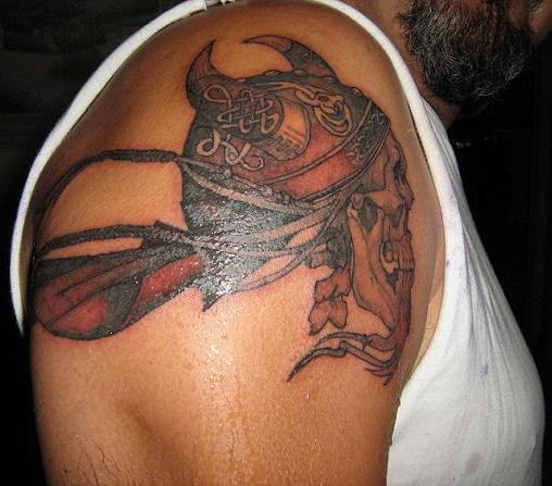 Memorial Viking Tattoo On Shoulder