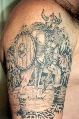 Adorable Viking Tattoo On Shoulder