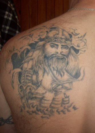 Light Shade Tattoo Of Viking