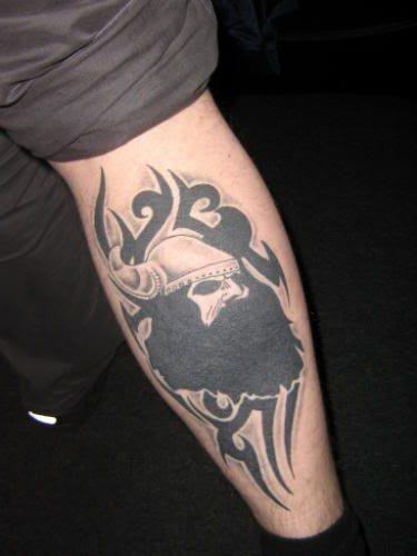 Attractive Viking Tattoo On Leg