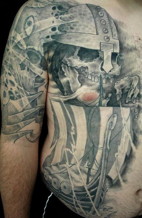 Warrior Skeleton Tattoo