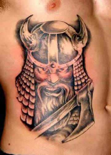 Samurai Tattoo On Rib