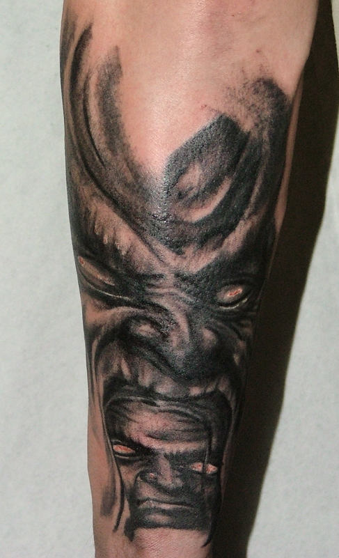 Black Scary Tattoo