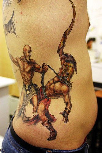 Warrior Tattoo On Rib