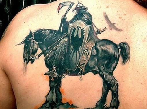 Horse Rider Warrior On Back