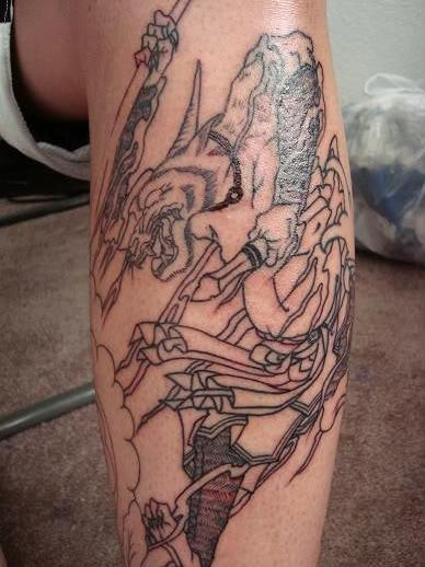 Warrior Tattoo On Leg