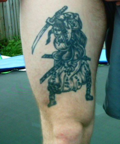 Warrior Tattoo on Thigh