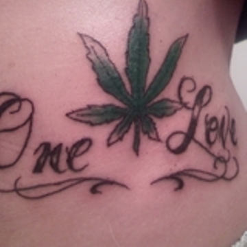 Weed Tattoo On Waist