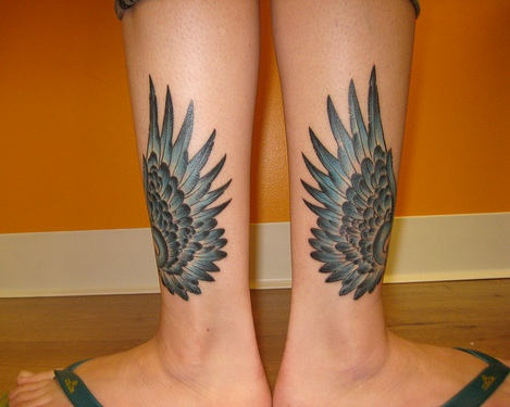 Wings Tattoo On Legs