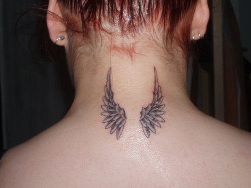 Wings Tattoo on Nape