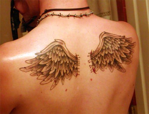 Stylish Wings Tattoos on Back