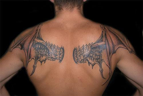 Wings Tattoo Design on Shoulder and Back