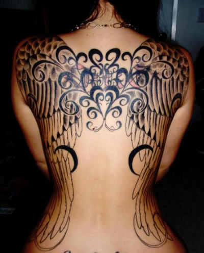 Awesome Wings Tattoo on Back