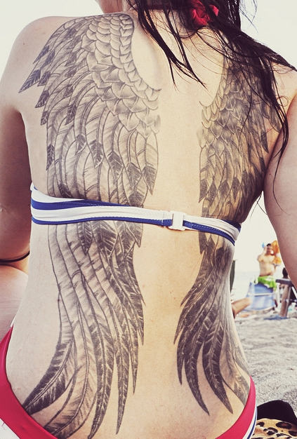 Stylish Wings Tattoo Design