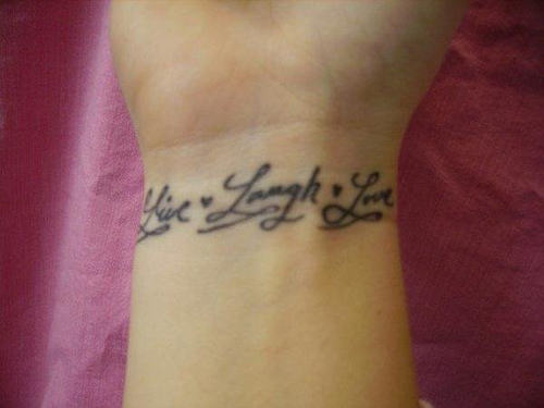 Live Laugh Love Tattoo on Wrist
