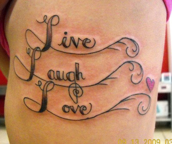 Live Laugh Love Tattoo Design on Back