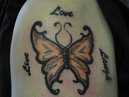 Live Laugh Love - Butterfly Tattoo