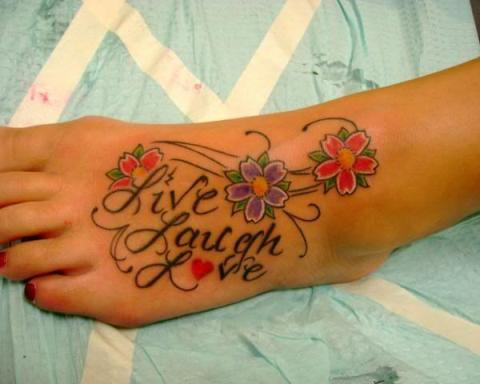 Stylish Live Laugh Love Tattoo