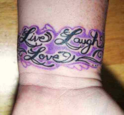 Live Laugh Love Tattoo Design on Wrist
