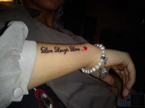 Live Laugh Love Tattoo on Arm