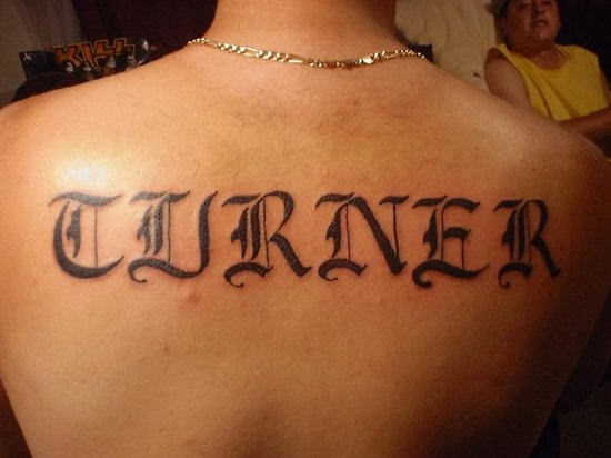 Old English Tattoo on Back