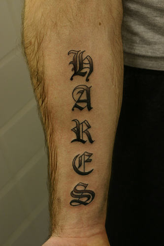 Old English Tattoo on Arm