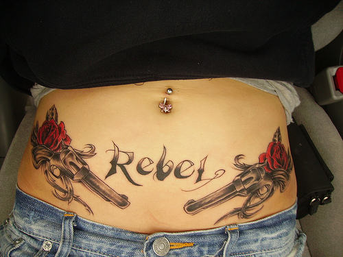 Rebel Tattoo on Waist