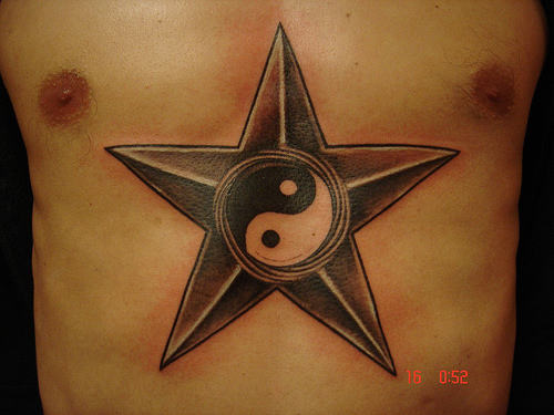 Star Yin Yang Tattoo Design 