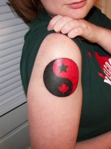 Colorful Yin Yang Tattoo