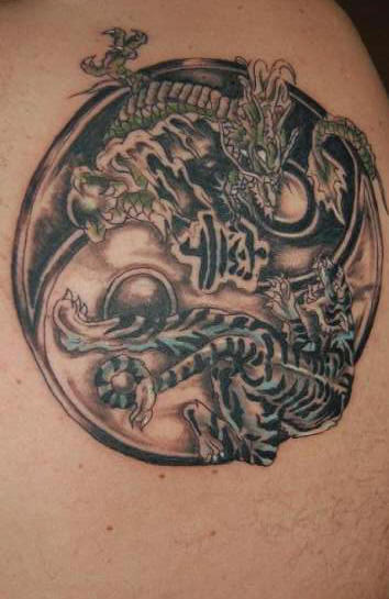 Yin Yang Tattoo - Tiger vs Dragon