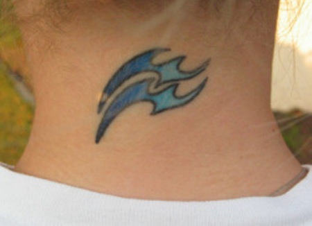 Colorful Aquarius Symbol on Nape