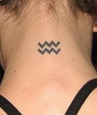 Aquarius Symbol on Nape