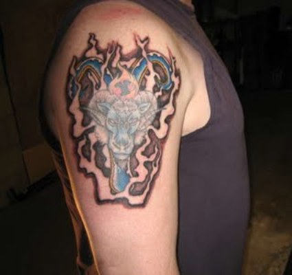 Beautiful Aries Sign Tattoo on Bicep