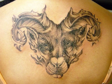 Aries Sign Tattoo on Back
