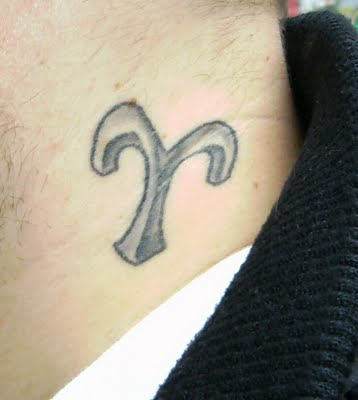 Aries Tattoo on Neck