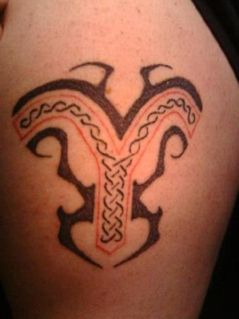 Creative Aries Symbol Tattoo