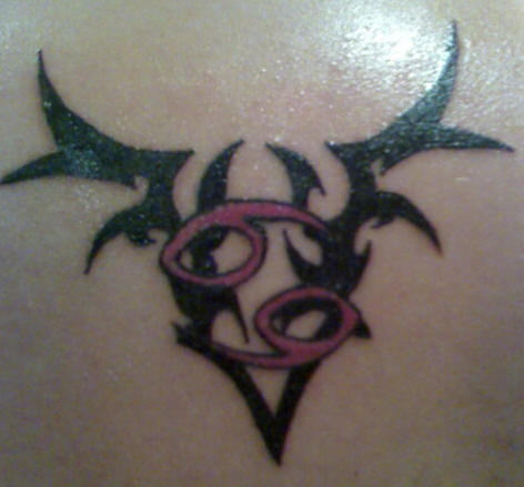 Colorful Cancer Symbol Tattoo