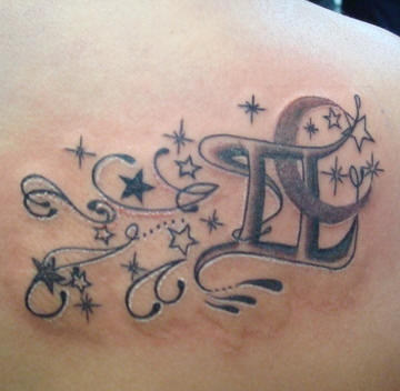 Beautiful Gemini Symbol With Stars and Half Moon